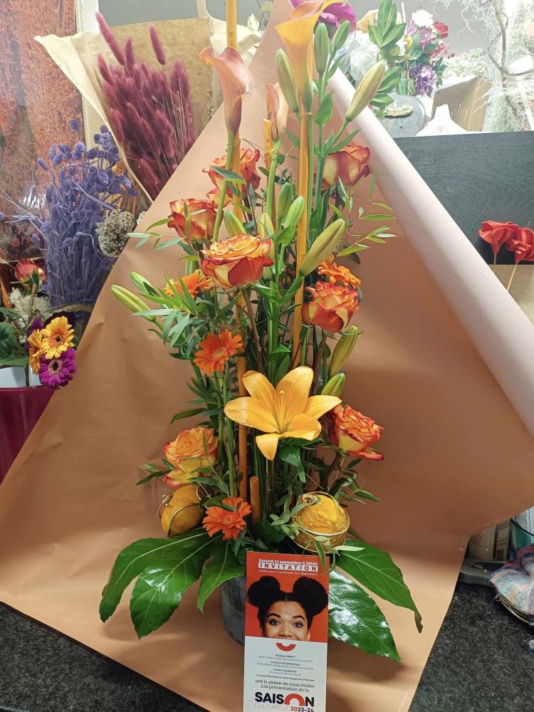 composition florale orange