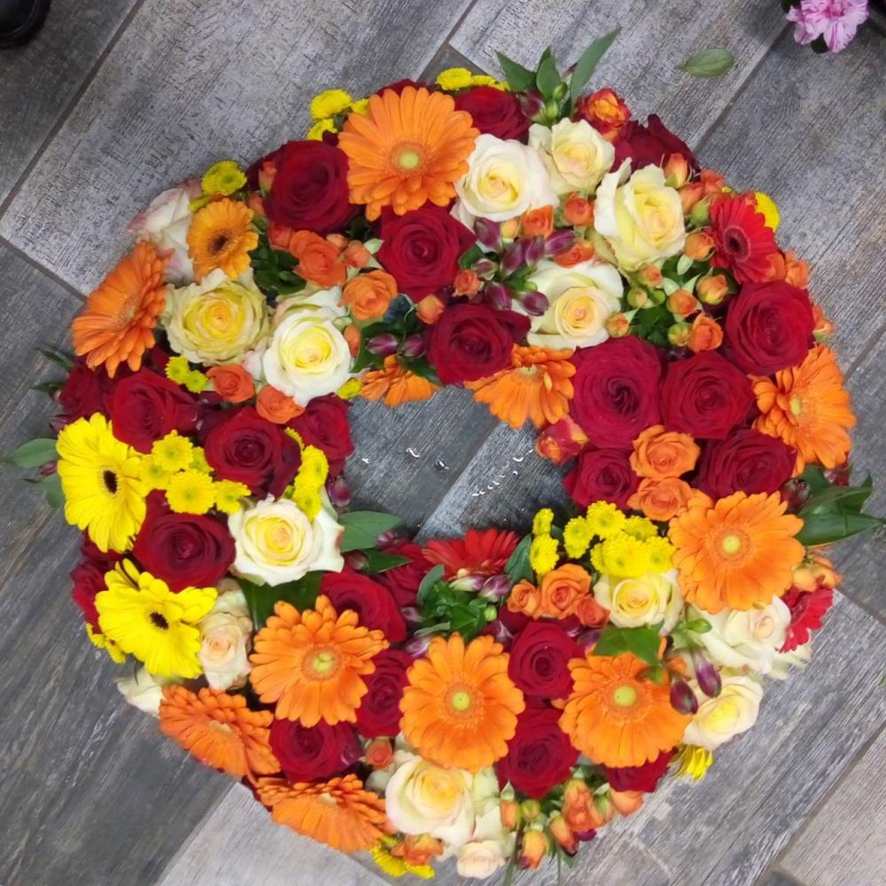 couronne de fleurs deuil