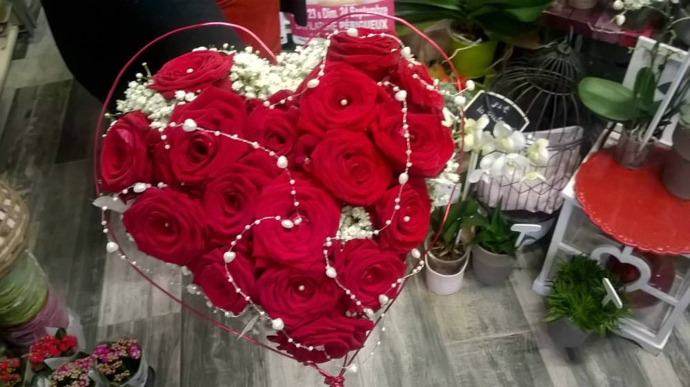 bouquet coeur rouge