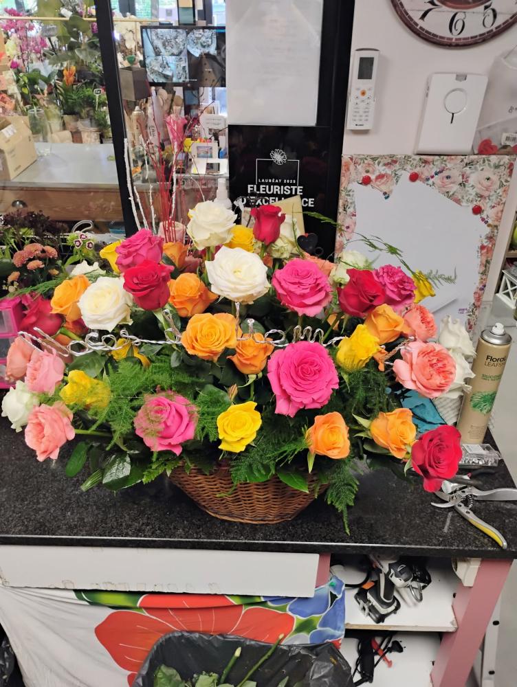 Bouquet roses colorées